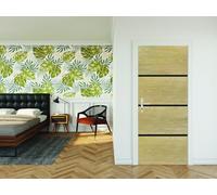 Nordlinger Pro Kit Rénovation Porte - 890553 - Bois FSC Mixte 70% - Chêne clair - Profilés noirs - Adhésif verni - Décoration intérieure