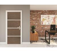 Nordlinger Pro Kit Rénovation Porte - 890556 - Bois FSC Mixte 70% - Chêne fumé - Adhésif verni - Profilés alu - Décoration intérieure