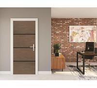 Nordlinger Pro Kit Rénovation Porte - 890557 - Bois FSC Mixte 70% - Chêne fumé - Adhésif verni - Profilés noirs - Décoration intérieure