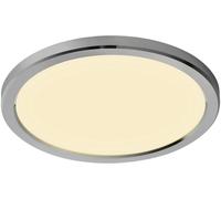 Nordlux Plafonnier LED Oja 29 (2015026133) – IP54, rond, 3000/4000K, blanc‑chrome