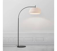 Nordlux Lampadaire arc Dicte, beige, Salon / Salle à manger, Textile / Tissu / Soie, Scandinave, Lampadaire