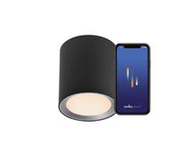 Nordlux Plafonnier LANDON SMART Long – LED intégrée 2700–6500k métal noir IP44 Salle de bain