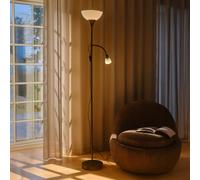 nordlux Lauria Lampadaire à éclairage indirect avec bras de lecture, E27 et E14, 2512554003,
