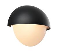 Nordlux SCORPIUS MAXI ROUND Applique murale noire IP44 avec culot E27, 25 W, lumière diffuse, double isolation - Parfait pour l'entrée, le jardin ou l'escalier