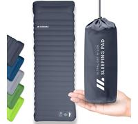 NORDMUT® Matelas autogonflant 1 Personne Confortable - Matelas de Camping 1 Place Compact - Matelas Trekking Ultra-léger (Gris Foncé)