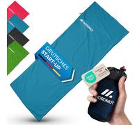 NORDMUT® Sac de Couchage d’Auberge ultraléger en Microfibre ou Coton - Sac de Voyage Respirant, Format Compact & particulièrement Doux, avec Housse pour Oreiller (Bleu - Coton)