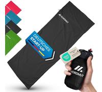 NORDMUT® Sac de Couchage d’Auberge ultraléger en Microfibre ou Coton - Sac de Voyage Respirant, Format Compact & particulièrement Doux, avec Housse pour Oreiller (Gris - Polyester)