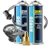 Nordo - R1234yf Recharge Climatisation Automobile + Gaz R1234yf 3en1 pour Climatisation - 2x 235 g avec Tuyau et Adaptateur YF - ECO
