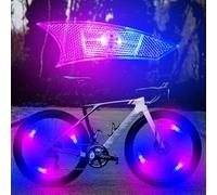 Nordreach Lot de 2 lumières de rayon de vélo rechargeables faciles à installer - 2 modes d'éclairage - Flash de pneu - Lampe d'avertissement sûre - Accessoires de vélo pour enfants/adultes - Rose et