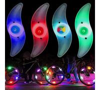 Nordreach Lot de 4 lumières LED clignotantes pour rayons de vélo avec 3 modes de flash, accessoires de vélo pour adultes et enfants (colorés, bleu, vert, rouge)