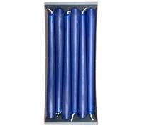 Nordring Lot de 12 bougies coniques 2,3 cm x 25 cm de haut - Bleu foncé - Certifié RAL, anti-gouttes et faible fumée, environ 8 heures de combustion - Décoration de table et chandelier