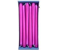 Nordring Lot de 12 bougies coniques 2,3 cm x 25 cm - Fuchsia Certifié RAL, sans gouttes et faible fumée, environ 8 heures de combustion - Décoration de table et chandelier