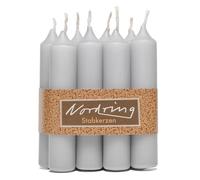 Nordring Lot de 8 bougies à tige gris clair 2,2 x 11 cm de haut