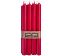 Nordring Lot de 8 bougies à tige rouge rustique - 2,2 x 18 cm de haut - Colorées dans la masse - Certifiées RAL