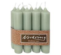 Nordring Lot de 8 bougies à tige vert pastel - 2,2 x 11 cm de haut