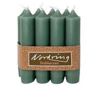 Nordring Lot de 8 bougies coniques Vert mousse 2,2 x 11 cm de haut