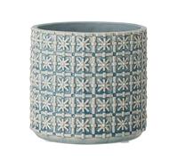 Nordring Pot de Fleur Cross - Pots de Fleurs décoratifs Couleur pour intérieur Style rétro créatif M (12,5 cm ø), Leu Ciel, Céramique
