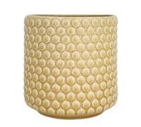 Nordring Pot de Fleur Dotty - Pots de Fleurs décoratifs Couleur pour intérieur Style rétro créatif L (15,5 cm ø), Ivoire-Jaune, Céramique