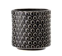 Nordring Pot de fleur Dotty - Pots de Fleurs décoratifs Couleur pour intérieur Style rétro créatif L (15,5 cm ø), noir, Céramique