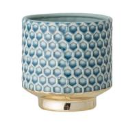 Nordring Pot de Fleur Goldy - Pots de Fleurs décoratifs Couleur pour intérieur Style rétro créatif M (12,5 cm ø), Leu Ciel, Céramique