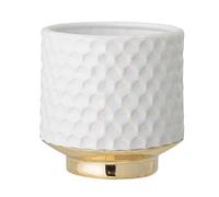 Nordring Pot de fleur Goldy - Pots de Fleurs décoratifs Couleur pour intérieur Style rétro créatif M (12,5 cm ø), blanc, Céramique