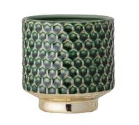 Nordring Pot de fleur Goldy - Pots de Fleurs décoratifs Couleur pour intérieur Style rétro créatif M (12,5 cm ø), vert, Céramique