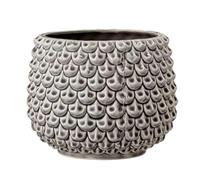Nordring Pot de Fleur Pino - Pots de Fleurs décoratifs Couleur pour intérieur Style rétro créatif L (16,5 cm ø), Gris, Céramique