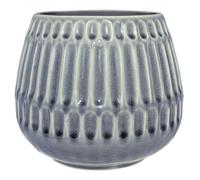 Nordring Pot de Fleur Riff - Pots de Fleurs décoratifs Couleur pour intérieur Style rétro créatif L (16,5 cm ø), Gris, Céramique