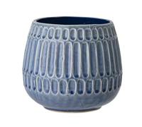Nordring Pot de Fleur Riff - Pots de Fleurs décoratifs Couleur pour intérieur Style rétro créatif L (16,5 cm ø), Bleu, Céramique