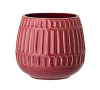 Nordring Pot de Fleur Riff - Pots de Fleurs décoratifs Couleur pour intérieur Style rétro créatif L (16,5 cm ø), Rouge, Céramique