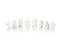 Nordstern Ensemble de Figurines d'Anges 8 pièces - Figurines d'anges pour décoration de table, anges gardiens, cadeau pour baptême ou Noël Blanc - 3 x 2 cm