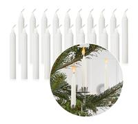 Nordstern Lot de 20 bougies pyramides pour sapin de Noël ou train d'anniversaire - 10 x 1,25 cm - Blanc