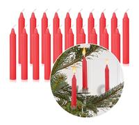 Nordstern Lot de 20 bougies pyramides pour sapin de Noël ou train d'anniversaire - 10 x 1,25 cm - Rouge