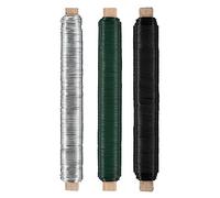 Nordstern® Lot de 3 fils de fleurs Vert/argenté/noir Ø 0,65 mm Longueur 38 m