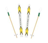 Nordstern Skis miniatures avec bâtons de ski - Skis sportifs comme accessoires pour le lutin de Noël et décoration de Noël pour paysage d'hiver - 10 cm de long