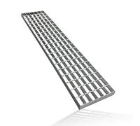 Nordswal Grille de vidange en acier galvanisé B125 - 100 x 20 x 4 cm - Grille de drainage pour garage, égout, bec verseur, allée, usine, cour, béton (100 x 20 x 4 cm)
