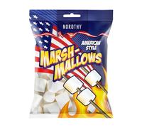 Nordthy Marshmallows American Style 300g - Guimauves Moelleuses à la Vanille - Chamallows pour S’mores, Chocolat Chaud, Desserts, Gâteaux et Buffets Sucrés