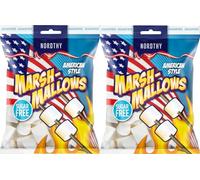 Nordthy Marshmallows American Style Sans Sucre 2x100g - Guimauves Moelleuses à la Vanille - Confiserie Faible en Calories - Chamallows Sans Sucres Ajoutés
