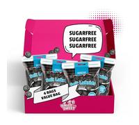 Nordthy Réglisse salée sans sucre 4 x 75g (300g) - Bonbons danois originaux sans sucre - Réglisse salée à faible teneur en calories - Snack sain & bonbons pour diabétiques