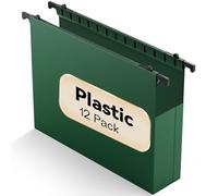 Nordun Lot de 12 dossiers suspendus en plastique de grande capacité - Format lettre - Renforcés - Design extensible sur les côtés - Extension robuste de 5,1 cm - Organiseur à suspendre conçu pour les