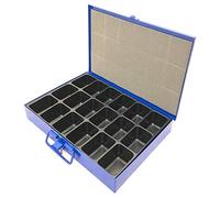 Industrial Quality Supplies Dinzl Boîte de rangement 18 compartiments tôle 50 × 340 × 240 mm bleu mousse pressée Quantité:1