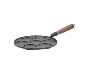 Nordwik Poêle à blinis en fonte avec poignée en bois Nordwik 25.5 cm