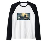 Nore Mythology Thor se Tient Devant World Serpent comme Gagnant Manche Raglan