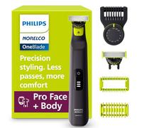Norelco Philips OneBlade Pro 360 Rasoir électrique visage corps, tondeuse à barbe et peigne de précision 14 longueurs, kit de corps, pochette souple, modèle QP6542