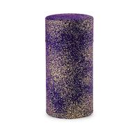 NOREN Boîte à thé japonaise (papier Yuzen Washi - Doré et violet), fabriquée au Japon avec couvercle intérieur hermétique et étanche à l'humidité