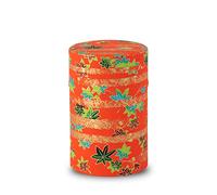 [ NOREN ] Boîtes à Thé Washi - Japonais 100g (Momizi - Rouge) Boîte en métal/Hermétique et Anti-humidité, Double Couvercle