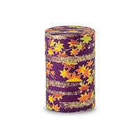 [ NOREN ] Boîtes à Thé Washi - Japonais 100g (Momizi - Violet) Boîte en métal/Hermétique et Anti-humidité, Double Couvercle