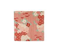 NOREN Furoshiki Petit tissu d'emballage 50 cm (fleur rouge rétro), fabriqué au Japon, 100 % coton, sac à bento japonais, bandana japonais