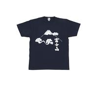 NOREN T-shirt japonais Kanji à manches courtes (JAPANORAMA) 100 % coton, taille ample, unisexe, t-shirt graphique pour homme et femme, Mt.Fuji / Bleu marine, XXL