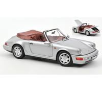Norev Voiture miniature Porsche 911 964 Carrera 2 Cabriolet 1990 Argent 1:18